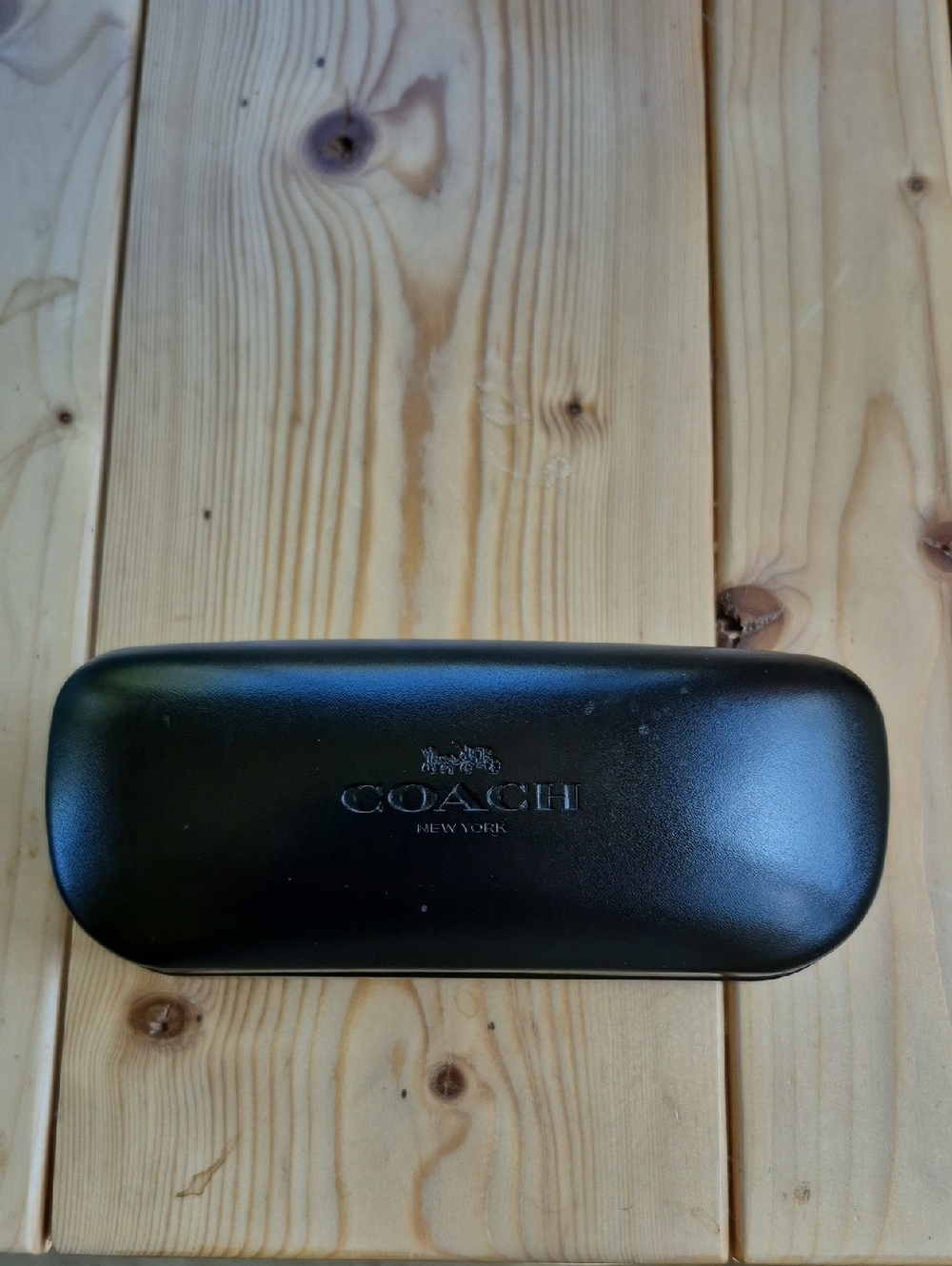 Coach Black Hard Shell Eyewear Case with Embossed Logo